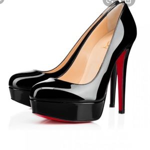 Auth New Christian Louboutin Bianca black 140 heel